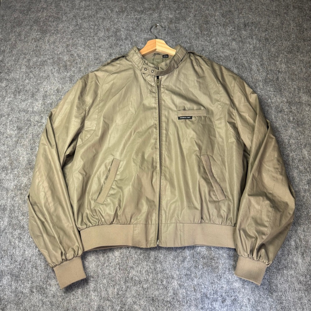 Vintage Members Only Jacket Tan Cafe Racer 80s Mens 46 Classic